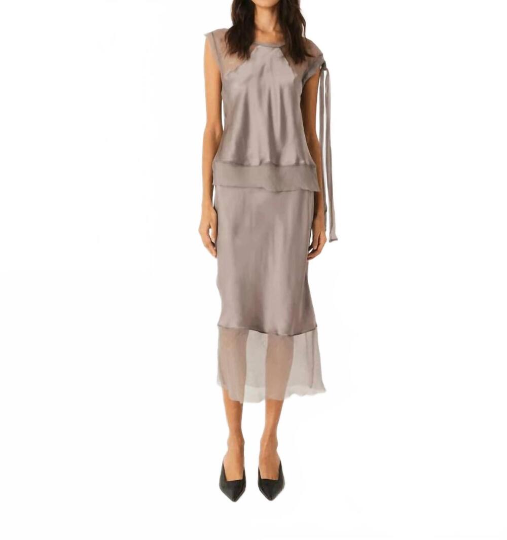 NEW THE GARMENT catania silk skirt in smoke